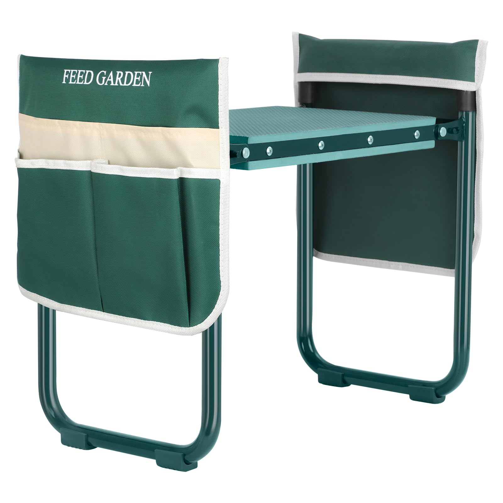 Photo 1 of FEED GARDEN Garden Kneeler and Seat, Upgraded Foldable Gardening Stool with 10.23" Wide Kneeling Pad, Heavy Duty Gardening Bench Chair with 2 Tool Pouches, Gardening Gifts for Seniors Mom Women Men