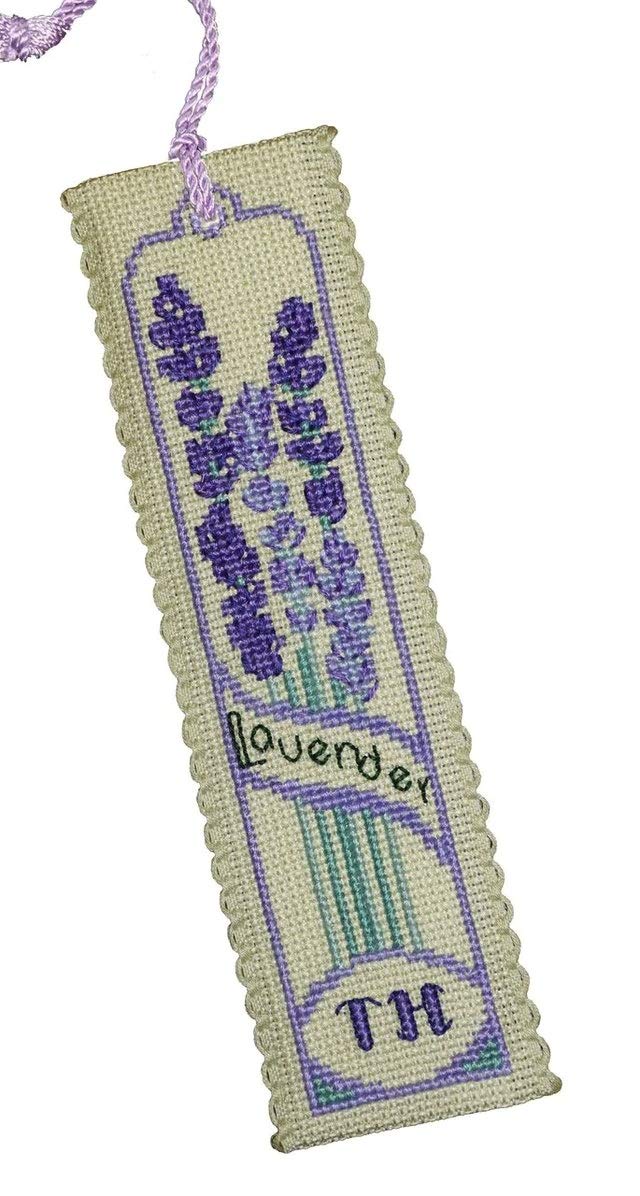 Textile Heritage Cross Stitch Kit - Bookmark - Lavender - Made in Scotland