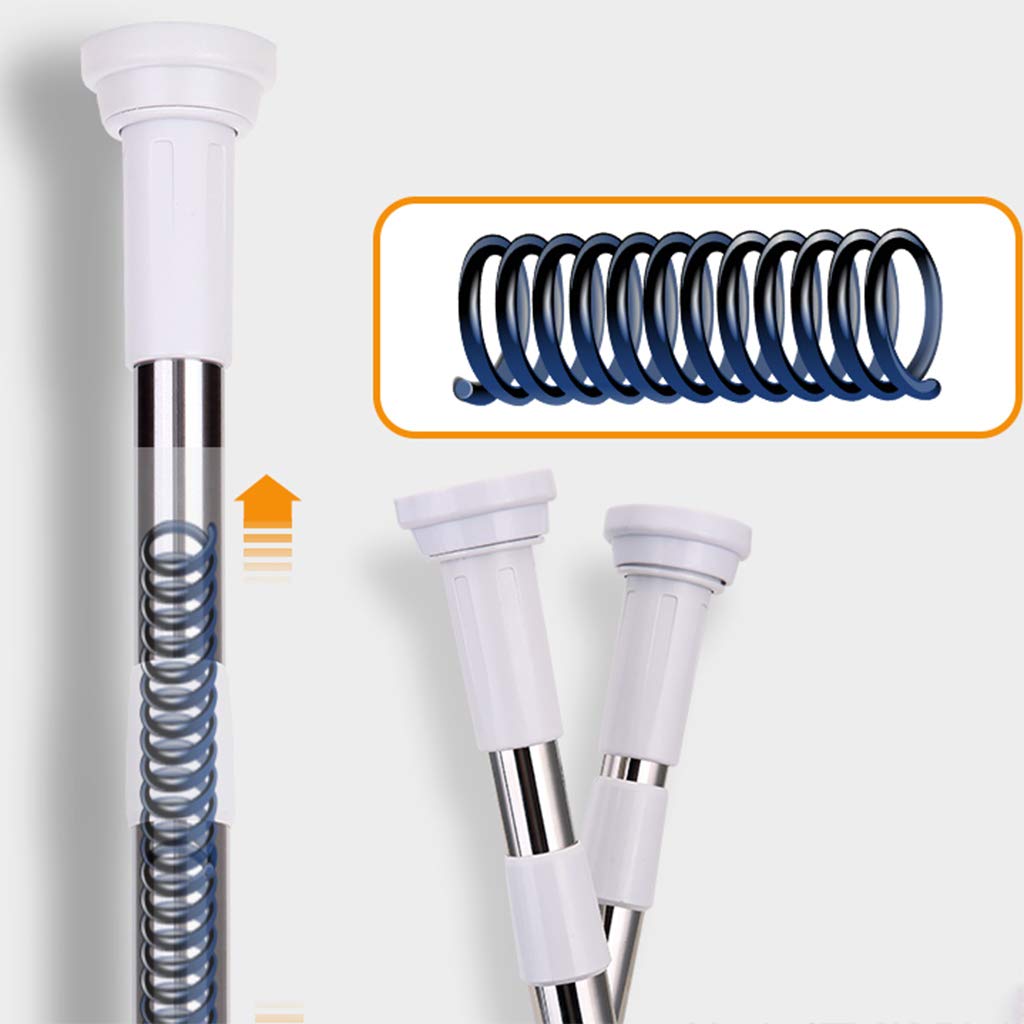 160cm WFYZXE Stainless Steel Extendable Telescopic Curtain Rod Tension Pole Net Voile Shower