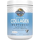Garden of Life Grass Fed Collagen Peptides Powder Unflavored Collagen Powder for Women Men Hair Skin Nails Joints, Hydrolyzed Collagen Protein Supplements, Collagen for Women & Men, 28 Servings