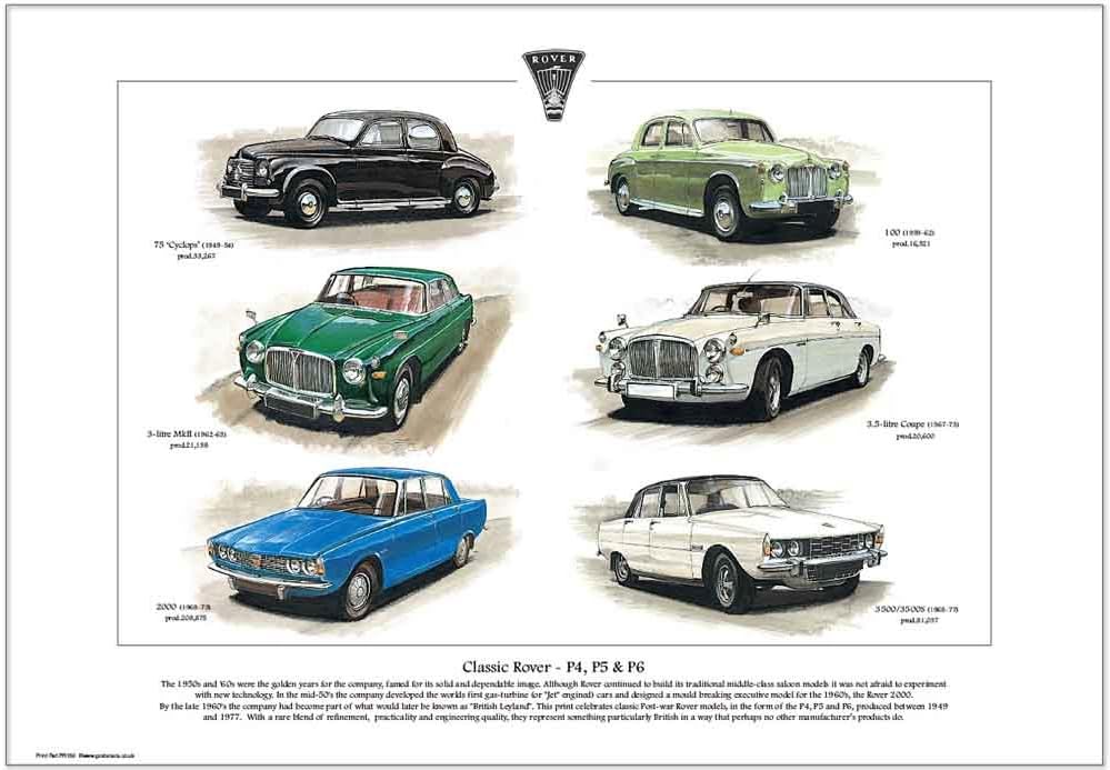 golden era CLASSIC ROVER Print - covers the P4, P5 & P6 models