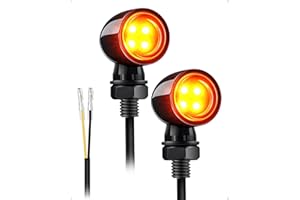 AMAZICHA Mini Led Turn Signals Motorcycle Blinkers 4LEDs Amber Front Rear Turn Signals universal bullet signal lights Fit for Honda Yamaha Suzuki Kawasaki Harley Chopper Bobber