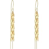 Chandelier Gold Long Tassel Earrings for Women,Long Tassel Dangle Drop Earrings, Gold Chandelier Earrings