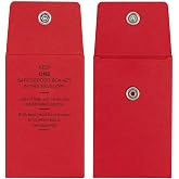 BankSupplies Stock Key Envelopes Compact Red Safe Deposit Envelope 2 1/4W x 3 1/2H Re Closable Snap Lock Fastener Durable Construction Pack of 100
