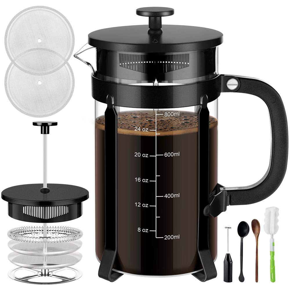 Veken French Press Coffee (12 oz) 304 Grade Stainless Steel Tea Maker