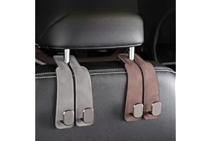 1-Pack Brown Universal Car Hook Cover - Faux Leather with Concealed Metal Hook | Fits Various Car Models