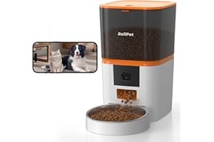 ROILPET Automatic Dog Feeder with Adjustable Camera, 5G WiFi 6L Smart Cat Food Dispenser, 1080P HD Video with Night Vision, Pet Feeder with 2-Way Audio for Cats & Dogs, Food Blockage & Motion Alerts