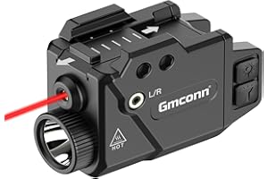 Gmconn 800 Lumen Pistol Light Red Laser Combo, Tactical Flashlight with Green Beam for Pistol with Rail (Red Laser)
