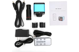 WALFRONT 37MP 1080P 60FPS USB Microscope Camera with Conversion Adapter, 100-240V Video Industry Digital C Mount Microscope Camera (US Plug)