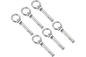 PATIKIL Expansion Eye Bolt M6x60mm, 6 Pack 304 Stainless Steel Shoulder Anchors Eyebolt Screw with Eye Ring for Concrete Bric