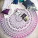 Folkulture Magenta Marvel Mandala Round Tapestry Hippie Indian Mandala Beach Blanket or Hippy Bohemian Table Cover or Boho Gypsy Cotton Tablecloth Beach Towel Meditation Round Yoga Mat-72 Inches, Pink