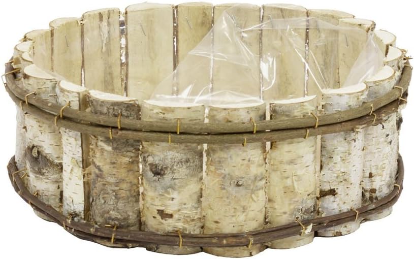 New Round Birch wooden flower pot balcony box tray, 34.5 cm