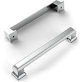 Amerdeco 10 Pack Polished Chrome Cabinet Pulls 5 Inch(128mm) Hole Center Cabinet Hardware Kitchen Cabinet Handles for Bathroo