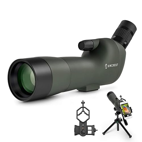 Amcrest 20-60 x 60mm Spotting Scope with Tripod and Digiscope Adapter