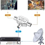 AXFEE 2-Way Digital TV Aerial Splitter 1 Male to 2 Female Shielded view 3