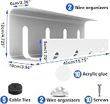 ENONCI Under Desk Cable Management Tray No Drill Steel Power Strip Holder view 4