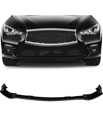Front Bumper Lip Spoiler For 2014-2017 Infiniti Q50 Sport – Glossy Black, Direct Fit, Includes Hardware