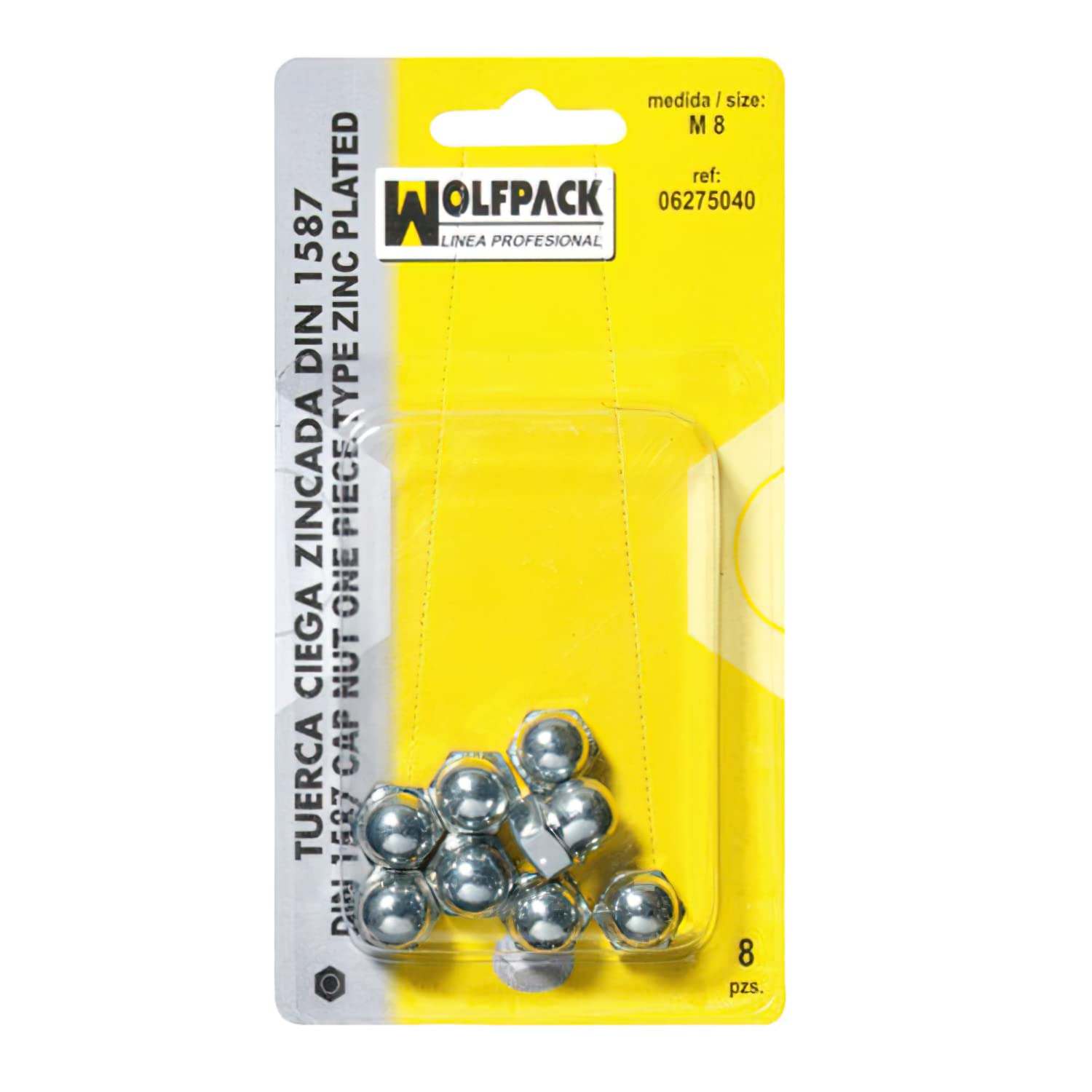 WOLFPACK LINEA PROFESIONAL 6275050 Blind Nut Din1587 M10 (6 Pieces), Multicoloured, Single