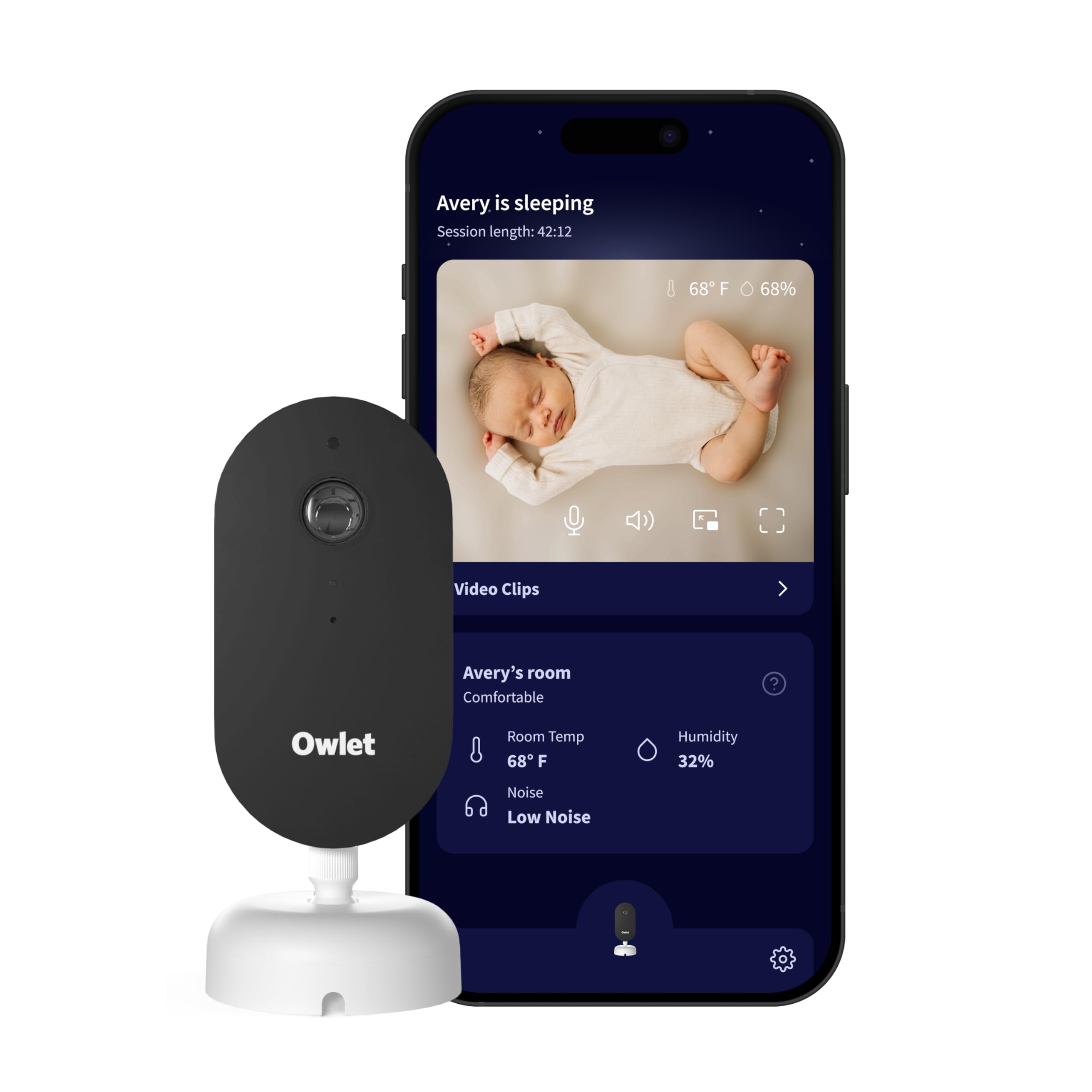 Photo 1 of Owlet Dream Sight™ – Smart HD Video Baby Monitor with 2K Camera, Cry, Motion & Sound Alerts, Temp + Humidity Monitoring, Secure WiFi, 2-Way Talk, Compatible with Dream Sock