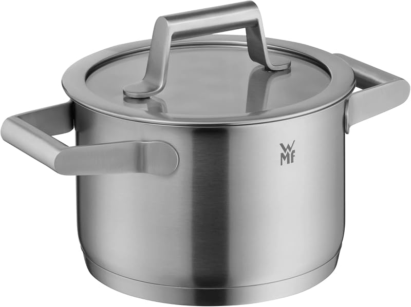 Comfort Line Set de 5 casseroles à induction, avec couvercle en verre, acier inoxydable Cromargan mat, écailles, induction empilables, non revêtu.