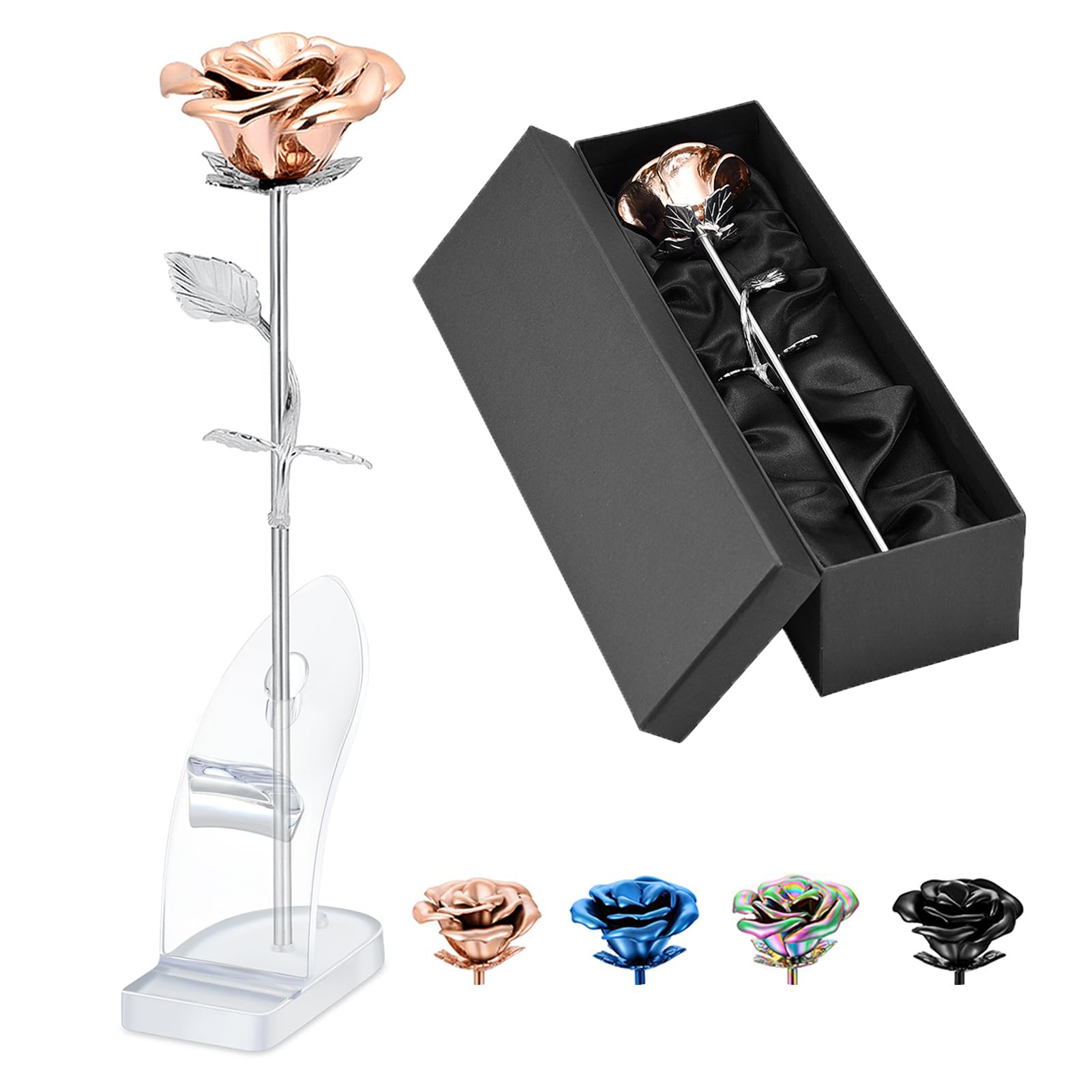 QGJNSGC Rose Flower Keepsake Urns for Human Ashes Memorial Urn Locket Long Stem Colourful Roseflower Cremation Urns Funeral Urn for Pet Ashes Cremation Keepsake for Cat Dog Ashes Roseflower Ornaments