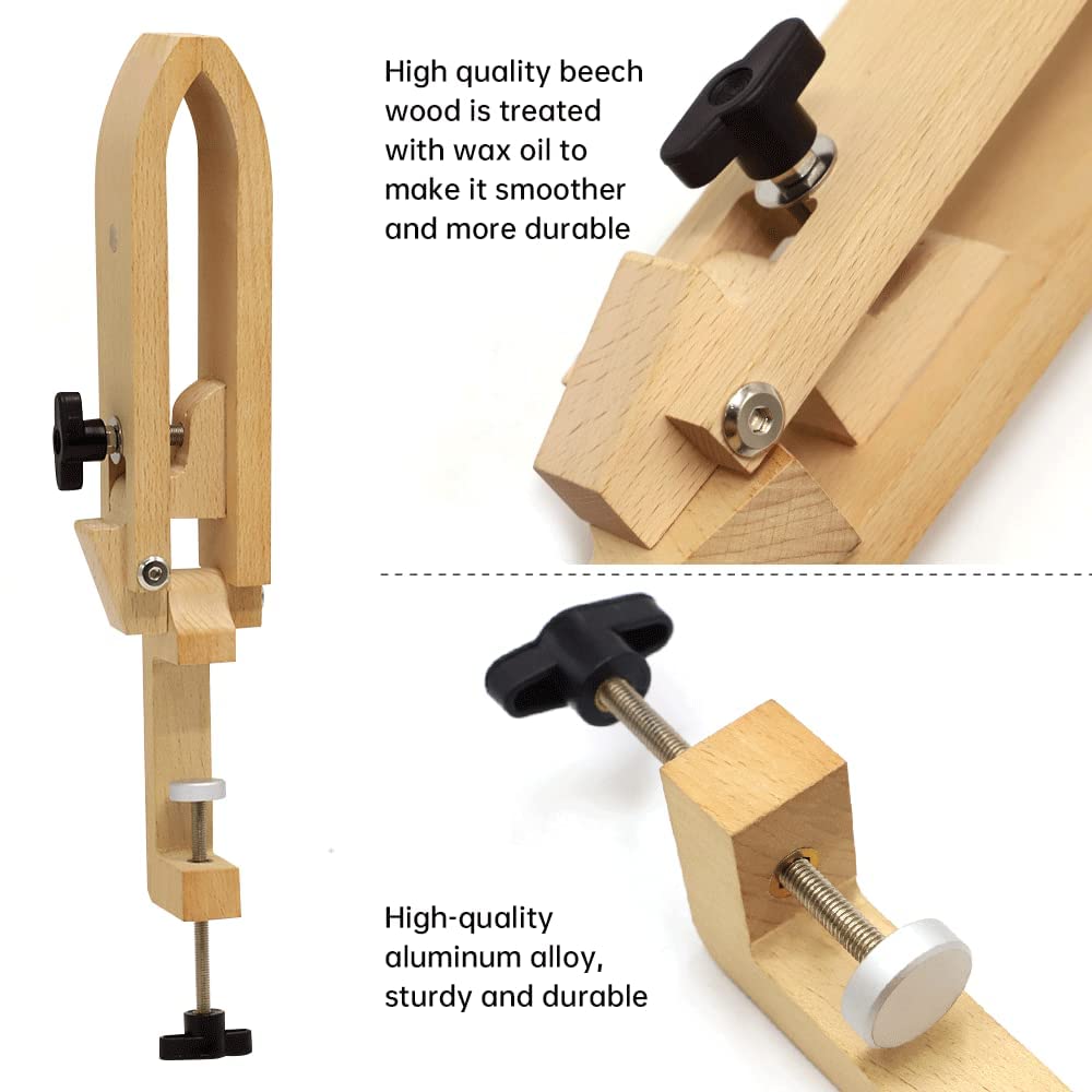 Stitch Pony,FASTTOBUY Beech Wood Foldable Leather-Pony Table Desktop Stitching Pony Horse Clamp,Leather Sewing Pony Horse Clamp for DIY Hand Stitching Leather Clamping