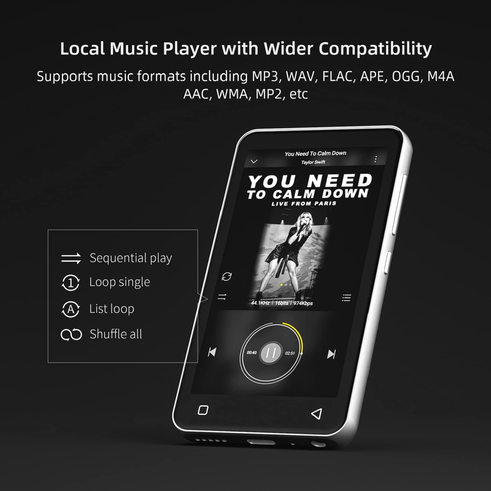 MP3 Player with Bluetooth and WiFi, 4