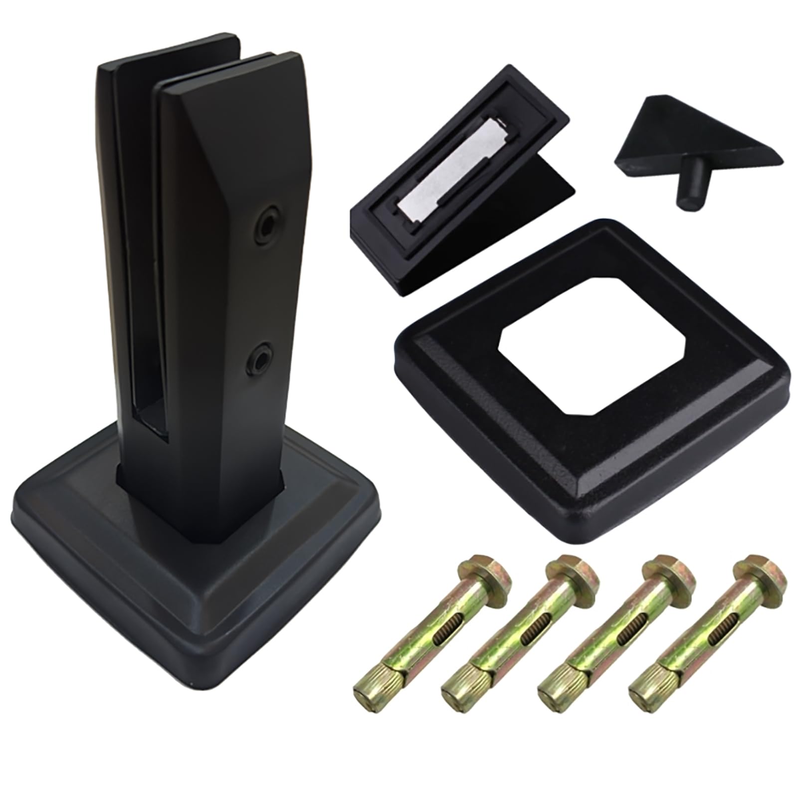 Photo 1 of Cvter Black Glass Railing Spigot, 1 Pack, Heavy Duty Glass Clamp Post, 304 Stainless Steel Railing System for Stairs Balusters/Pool/Balcony/Patio/Deck (Net Weight 2.31lb)