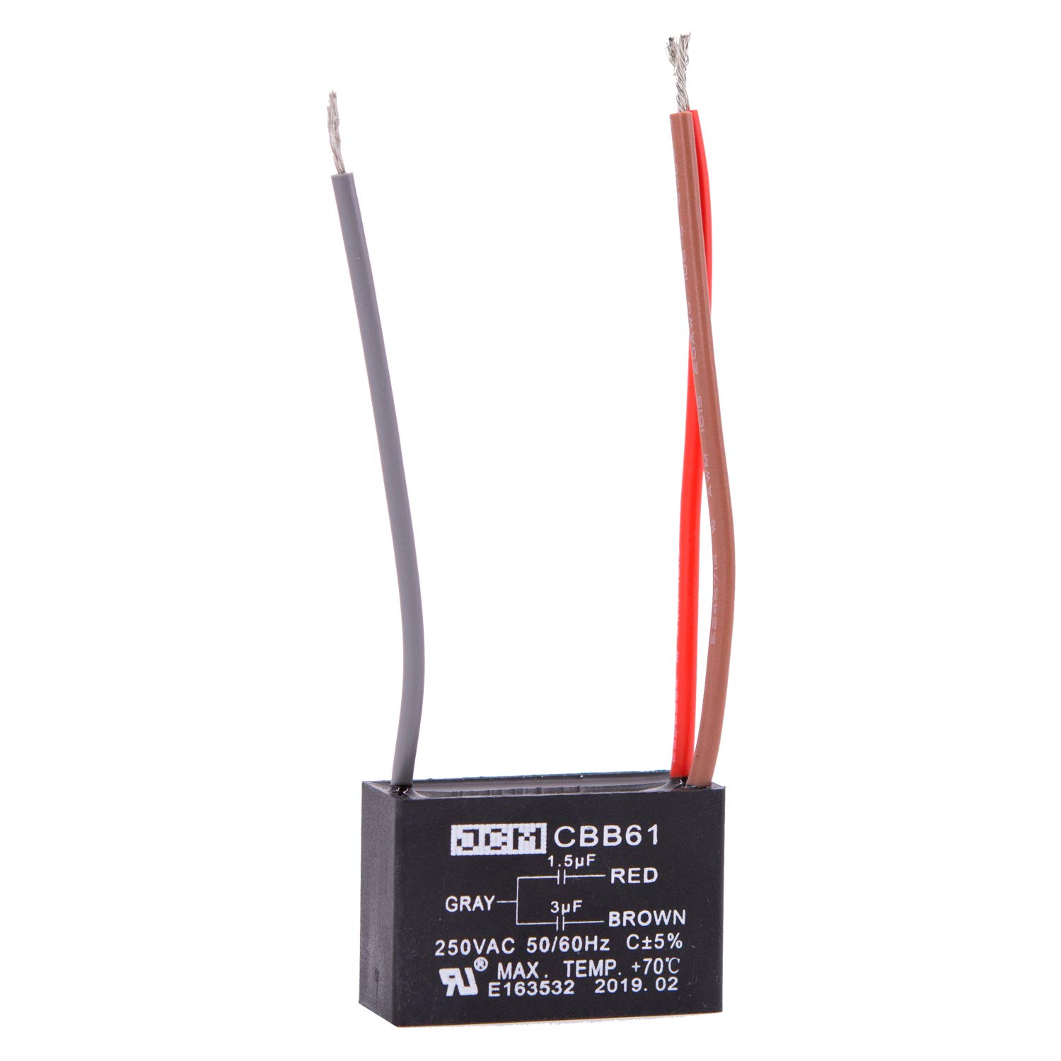Jcm 3 Wire Ceiling Fan Capacitor 1 5 Uf 3 Uf 250vac 50 60 Hz