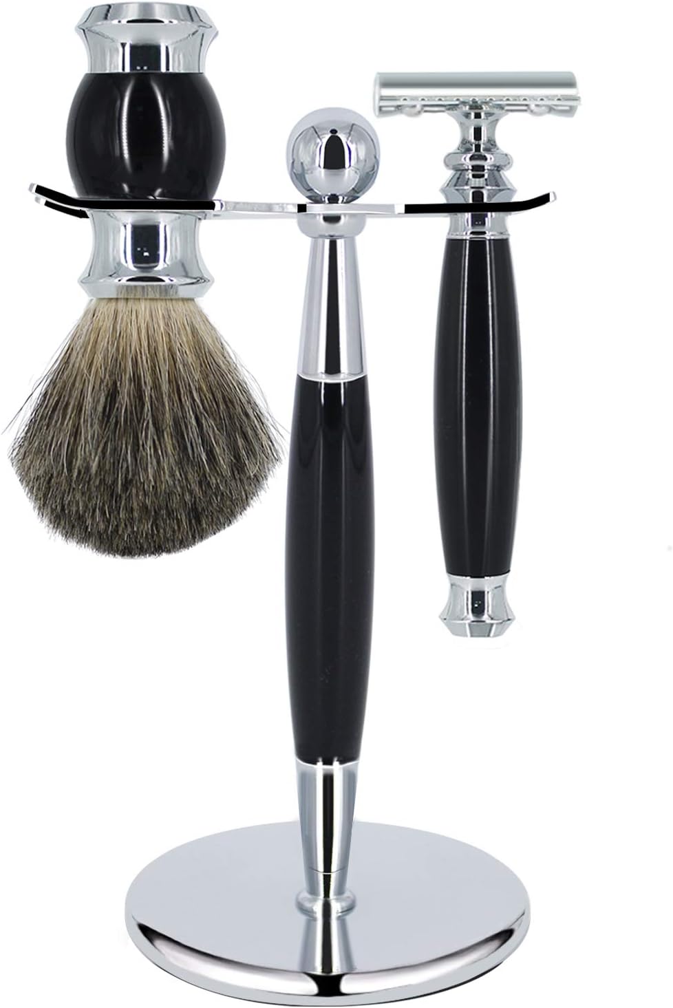 ERAVOR Men's Shaving Kit include Double Edge Safety Razor, Shaving Stand Holder, Badger Hair Brush Shaving Set Gift for Men, Husband, Father or Brother