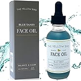 Yellow Bird Balancing Blue Tansy Face Oil 2 oz / 59 ml – Skin Glowing Serum. Collagen Support. Promotes Clear Skin Naturally. Wrinkle, Blemish & Pore Minimizer. Natural, Vegan Facial Moisturizer.