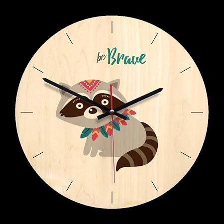 Miaofan 11 Reloj De Pared De Madera Diseno Simple Indio Animal