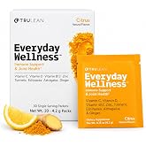 TRULEAN Everyday Wellness Shot Powder Drink Mix, 30 Serving | Immune Support Supplement, Vitamin C, Zinc, Ginger, Turmeric, Electrolytes, Travel Wellness Packets, 0 Sugar, Gluten Free
