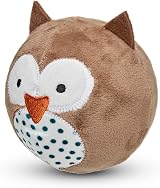 Petface Round Owl Plush Ball Dog Toy with Squeaker view 6