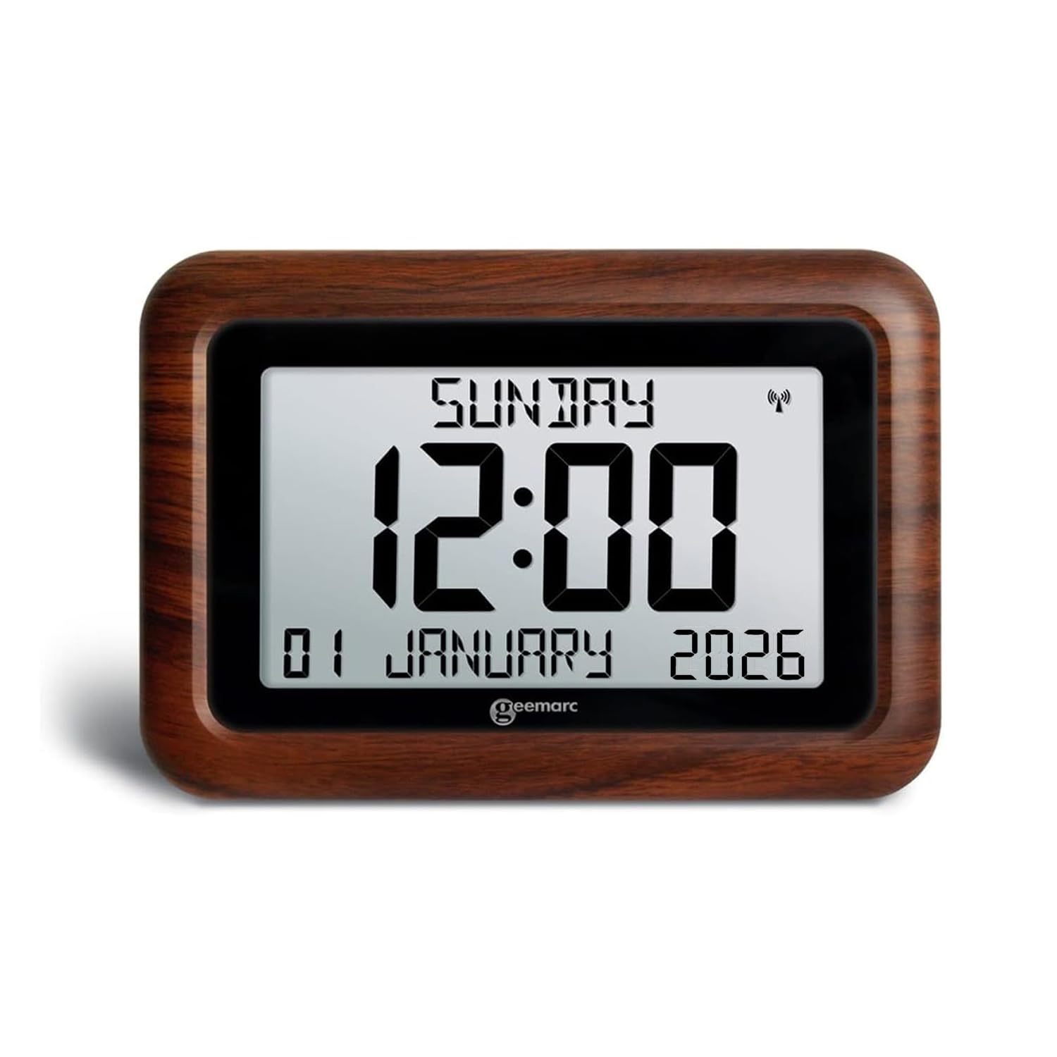 Geemarc Dementia Clock - The Easy-to-read & Self-setting Viso 10 - Ideal for Seniors and People Living with Alzheimer's - Battery Operated - No Backlight - Wood
