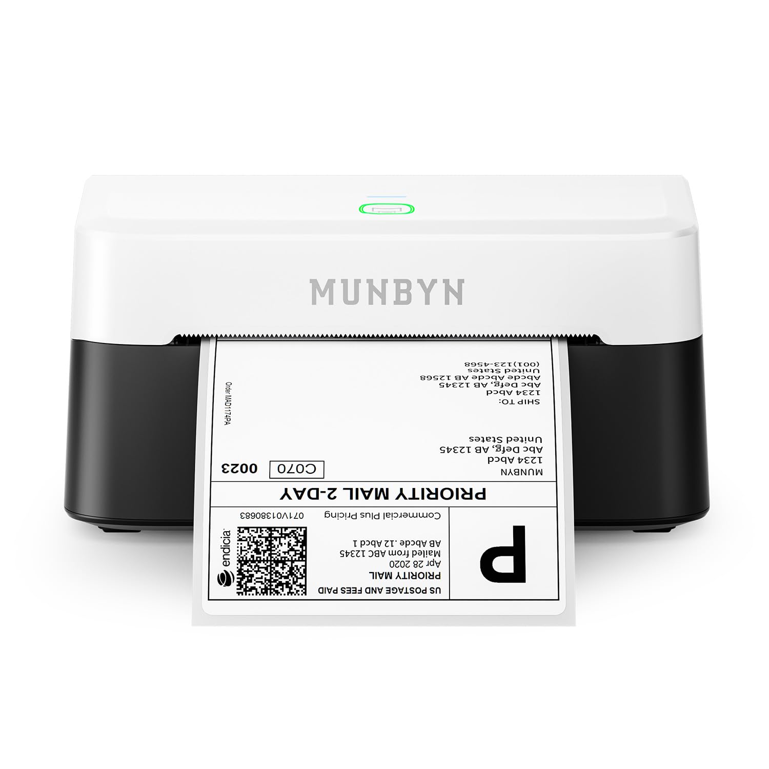 MUNBYN Bluetooth Thermal Label Printer RW403B, Wireless 4x6 Shipping Label Printer for Small Business, Compatible with Android, iPhone, Windows, Mac, Chromebook, Print Width 1.57"-4.25" Image