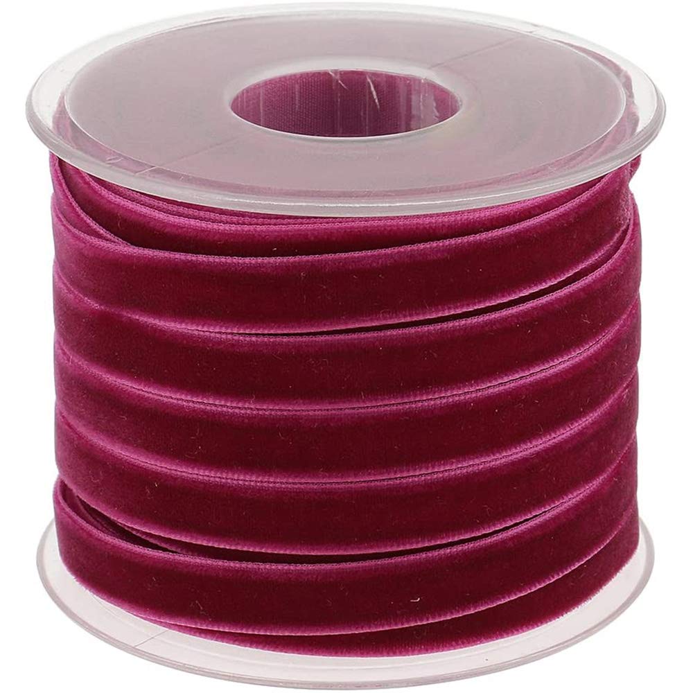 POFET 20 Yard 10mm Wide Velvet Ribbon Roll for Crafts Decoration - Purple