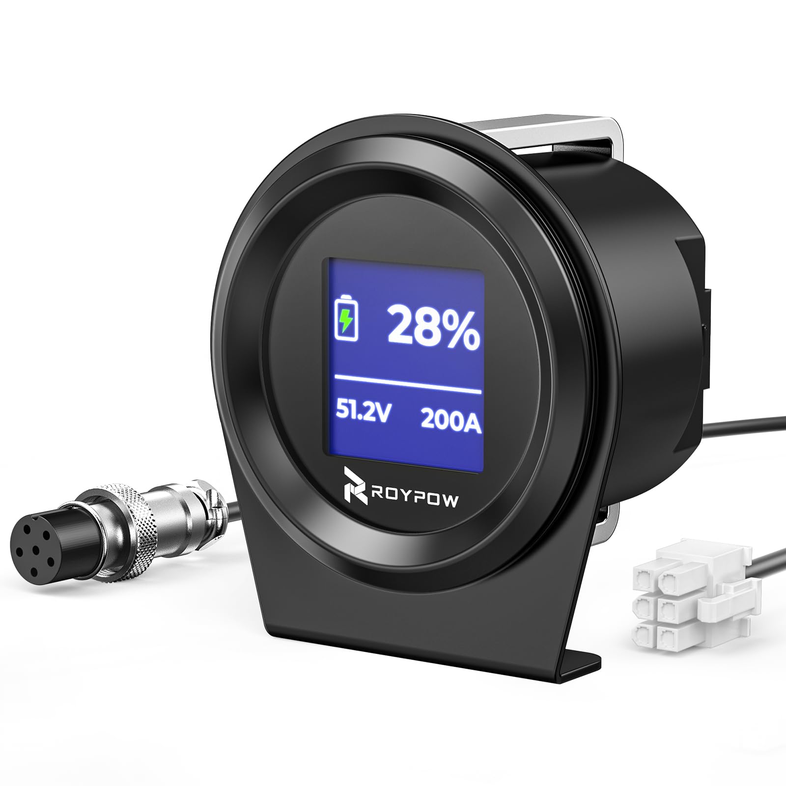 Photo 1 of 36V/48V/72V Golf Cart Battery Meter, RoyPow LCD Display Lithium Battery Monitor Gauge, IP67 Waterproof Capacity Voltage Meter, LCD Meter for 36V/48V/72V Golf Cart Batteries