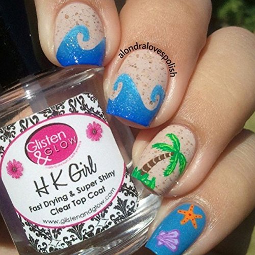 Original Hawaiian Waves Nail Vinyls By Twinkled T - 1 Sheet of 36 Waves
