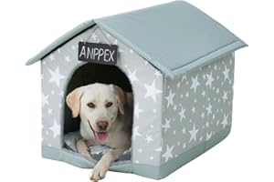 ANPPEX Large Dog House Indoor,2XL Size Indoor Dog House for Large and Medium Dogs,Covered Dog Bed with Cushion,Gray
