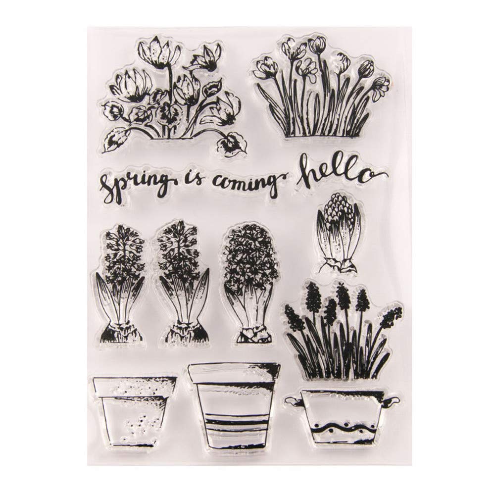 arriettycraft Flowers Hyacinth Stamps Rubber Clear Stamp/Seal Scrapbook/Photo Decorative Card Making Clear Stamp