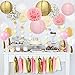 40 pc, Ivory, Pink and Gold Party Decorations.