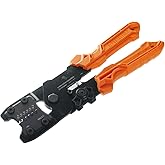 ENGINEER PAD-11 Precision Crimper, Interchangeable Die Set, Made in Japan | Spring-Loaded, S-Size Die Plate Over 90 different terminals applicable, Equipped with wire stripper and cutter, TPR handle