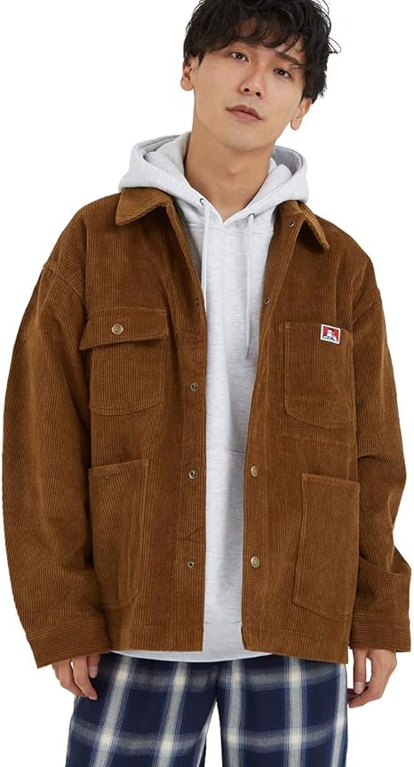 Amazon Ben Davis ベンデイビス カバーオール メンズ コーデュロイ ジャケット 長袖 ビッグシルエット オーバーサイズ 大きいサイズ ジャンパー ジャンバー ブランド モカ ｍ サイズ コート ジャケット 通販