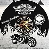 Vinyl Wall Clock - Harley Davidson Wall Clock - Vinyl Record - Harley Davidson Gifts - Harley Davidson Wall Clock Vinyl - Garage Decor For Men