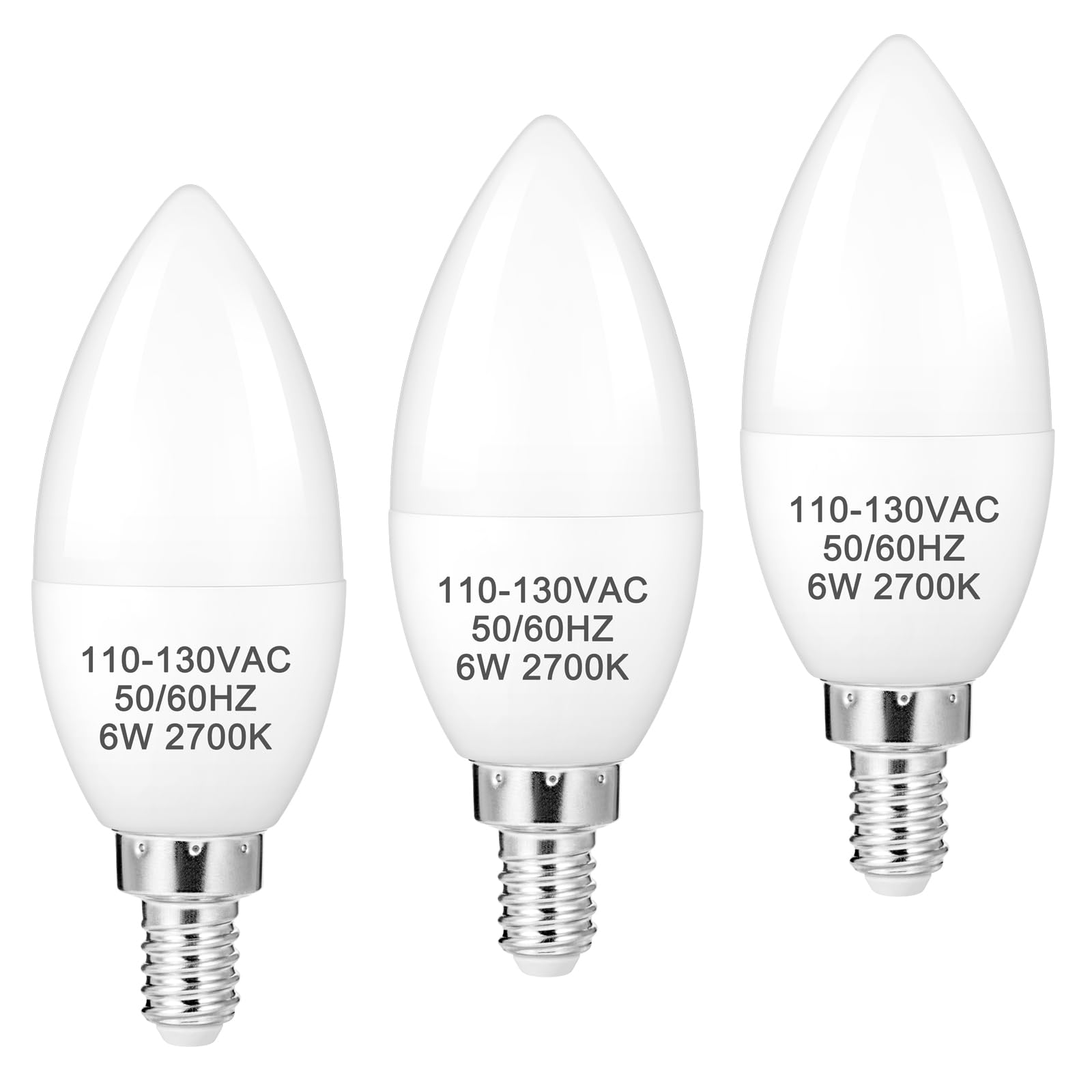 Photo 1 of ***SEE CLERK COMMENTS*** DIQMIAQ B11 LED Light Bulb E12 Candelabra Light Bulbs Candelabra Bulbs 60W Equivalent 2700K Small Base Chandelier Bulb 600 Lumen for Ceiling Fan (3, Soft White)