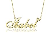 Isabel Heart Name Necklace 18k Gold Plated