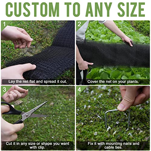 PatioGem Bird Netting, 7 x 65FT PP Made Durable Garden Netting, Weather