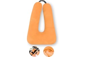MROUEN Travel Pillow, Travel Pillow for Kids, Sleeper Hold Pillow Travel, Removable U-Shaped Pillow for Adults and Children to Support Head and Body in The Back Seat of Long Car Trips (Orange)