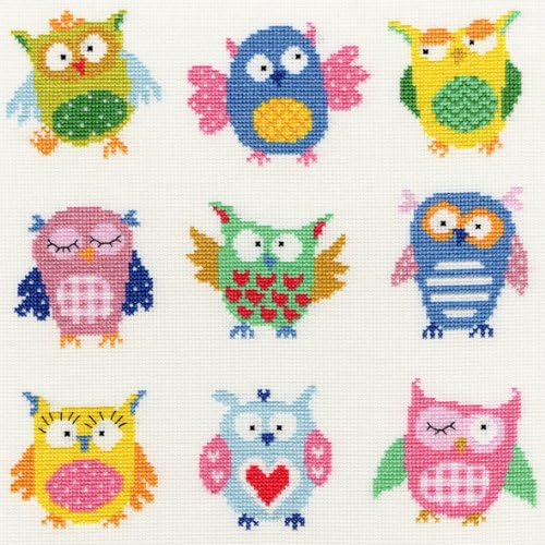 Bothy Threads Slightly Dotty Owls Cross Stitch Kit